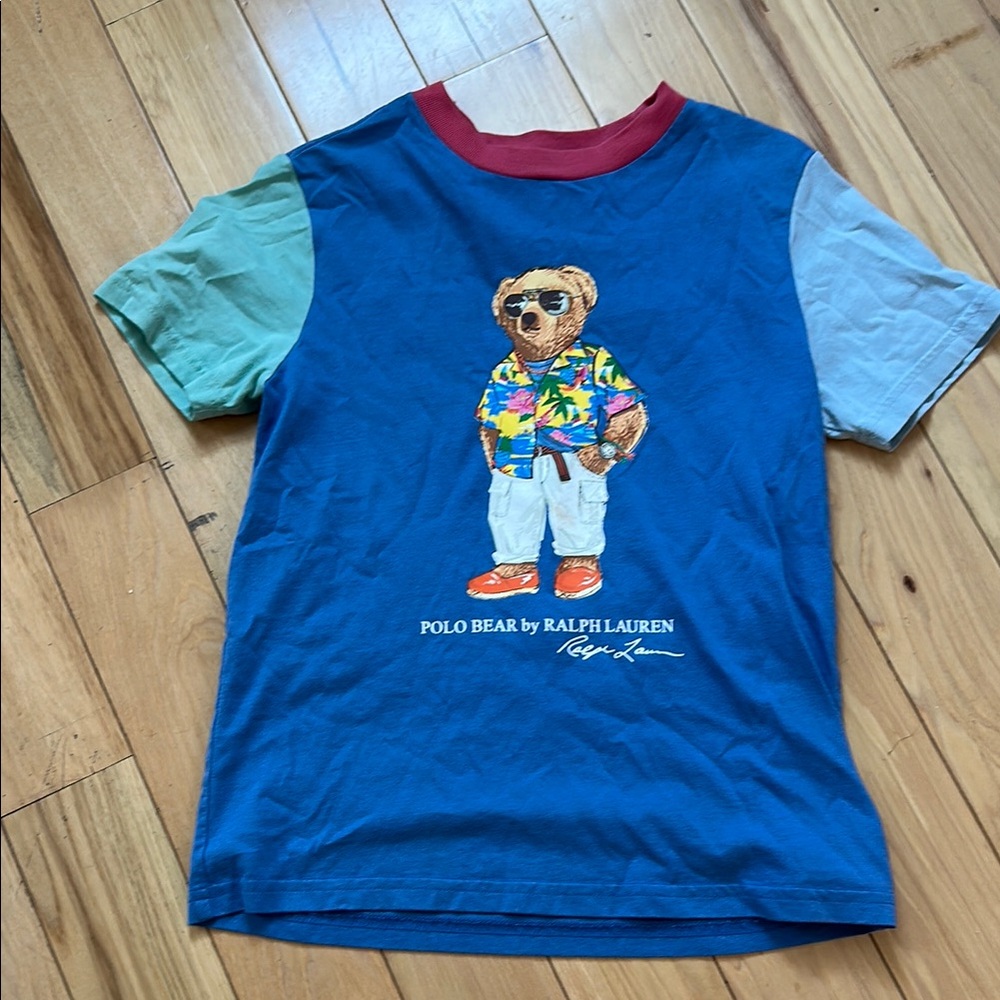 Ralph Lauren Blue multicolored Polo Bear Short Sleeve Tee
